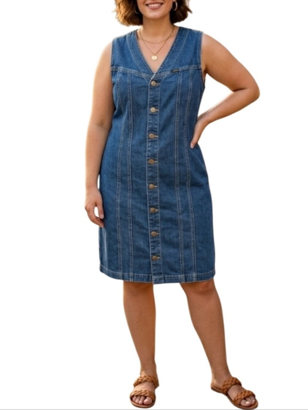 Lee Women's Heritage Sleeveless Rider Denim Dress Size 0X
